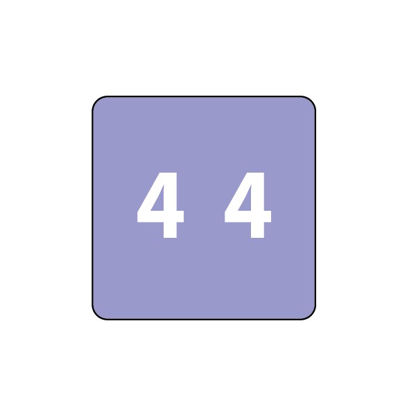 Ames - Filing Labels - Large - Number 4 1-7/8" x 1-7/8" Lavender